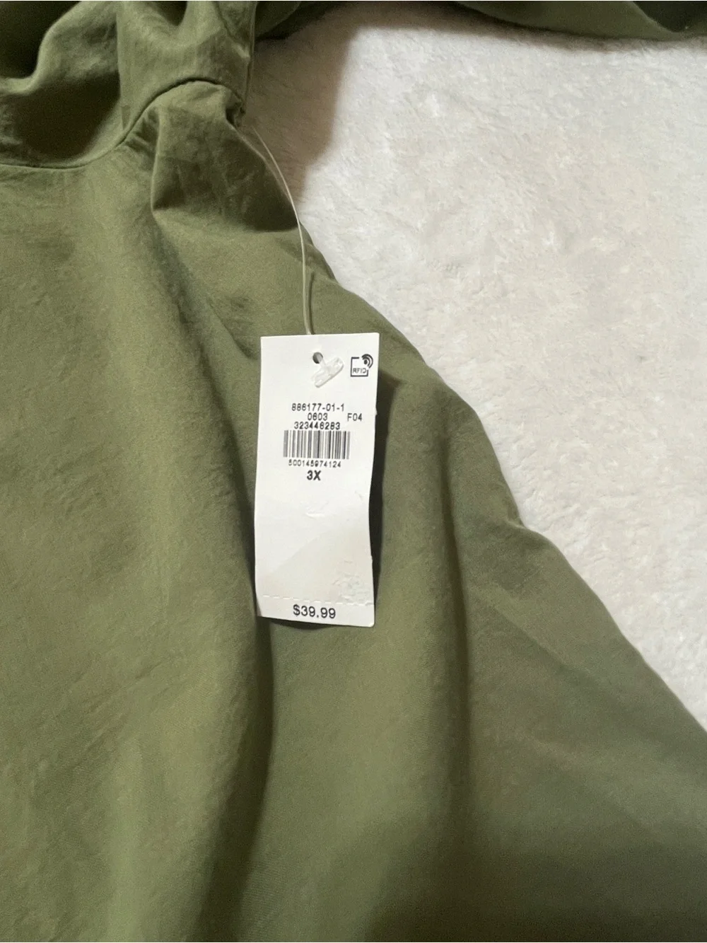 Old Navy NWT Olive Green (Bare Ground) Lace Trim Square Neck Blouse Top Size 3X